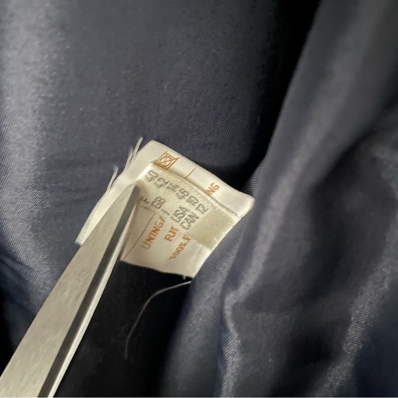 Vintage Wool Cashmere Long Coat Overcoat Maxi Longline Belted Navy Blue Size 12 - Picture 11 of 14